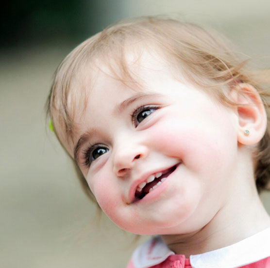 infant oral exam, baby girl smiling